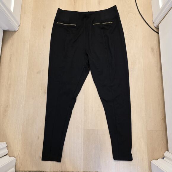 ModCloth Black Stretchy Skinny Elastic Waist Pull On Sleek Dress Pants Size 1X - Picture 1 of 8